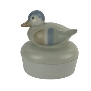 Vintage‎ FITZ &FLOYD  Mallard Duck Trinket Box Satin Finish Made in Japan 1983